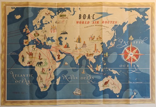 Vintage 1949 boac world air - vintage,
